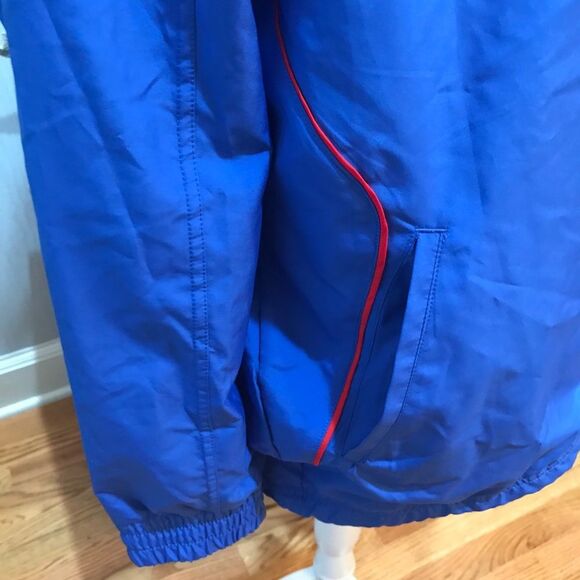 Vintage Adidas Mesh Lined Windbreaker Jacket Bue White Sz XL - Picture 8 of 16
